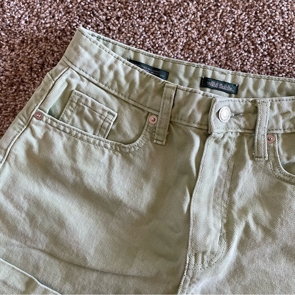 🚨Wild Fable Green Checker Highest Rise Mom Shorts Womens 2 Cuffed Skater Grunge - Picture 6 of 14